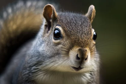 Joyful Squirrel Portrait in Soft-Focused Realism AI Image
