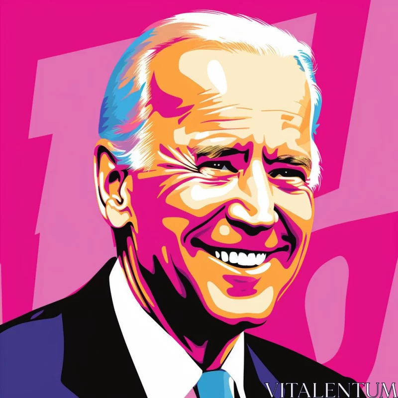 Pop Art Portrait of President Joe Biden AI Image