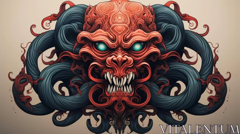 Ancient Demon in Vietnamese Art Style - Ornate Complexity AI Image