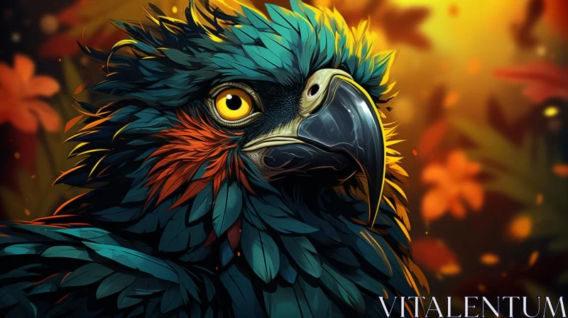 Colorful Hawk in Concept Art Style AI Image