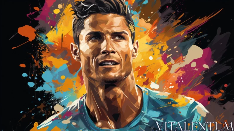 Charming Graffiti Portrait: Cristiano Ronaldo AI Image