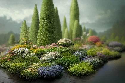 Fantasy Landscape: Tranquil Norwegian Gardenscape