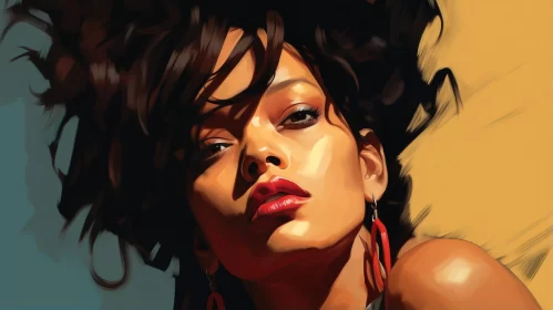 Exquisite Portrait of Rihanna - A Study in Realism and Color AI Image