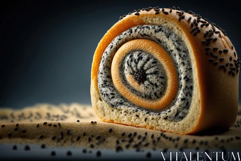 Spiral Loaf with Sesame Seeds: A Photorealistic Delight AI Image