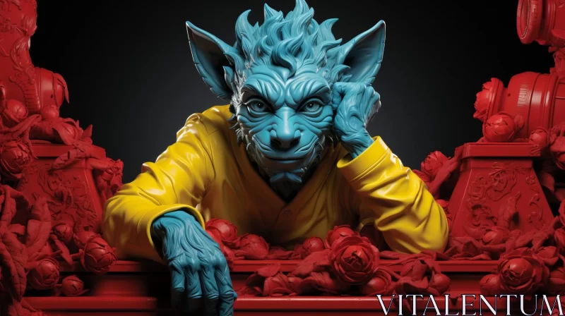 AI ART Wolf-faced Man on Red Pedestals: A Dive into Goblin Academia