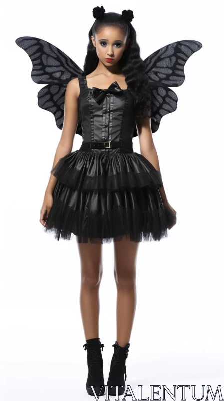 Black Fairy Costume - Women's Fashion in Fantasy Style AI Image