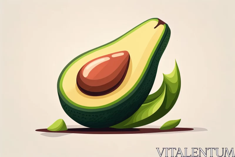 Colorful Cartoon-Style Avocado Illustration AI Image