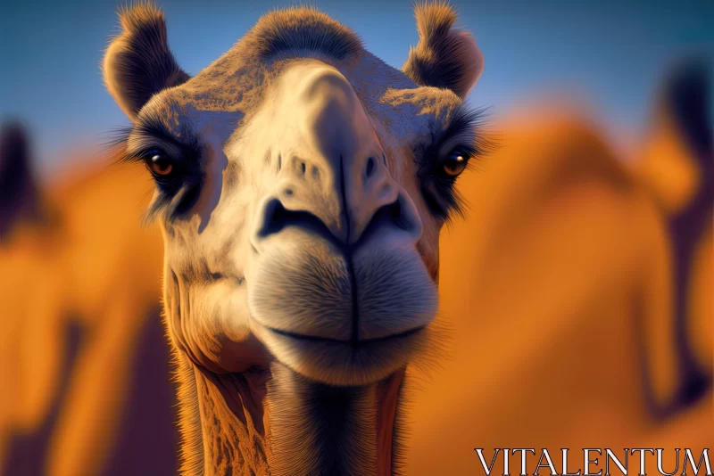 Cartoon Realism Camel Face - A Hyper-Detailed Digital Render AI Image