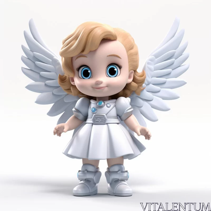 AI ART Charming Angel Character in Playful Cartoon Style