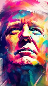 Colorful Chiaroscuro Portraiture of Donald Trump AI Image