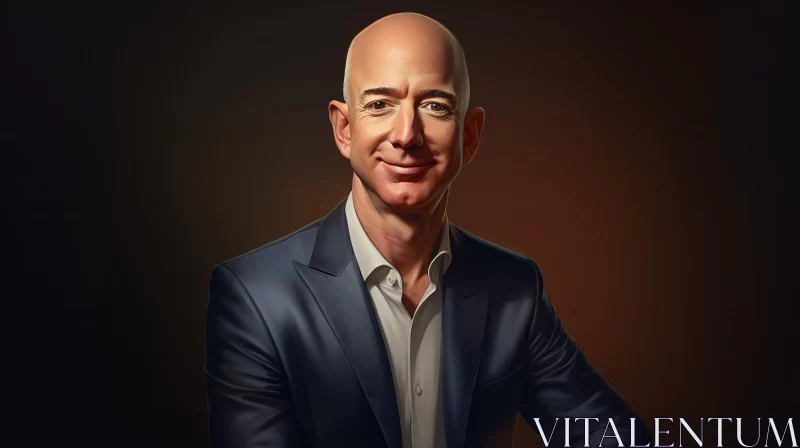 Simplistic Cartoon of Amazon's Jeff Bezos AI Image