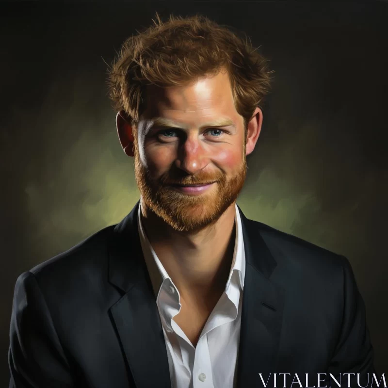 Captivating Portrait of Prince Harry: An Artistic Masterpiece AI Image
