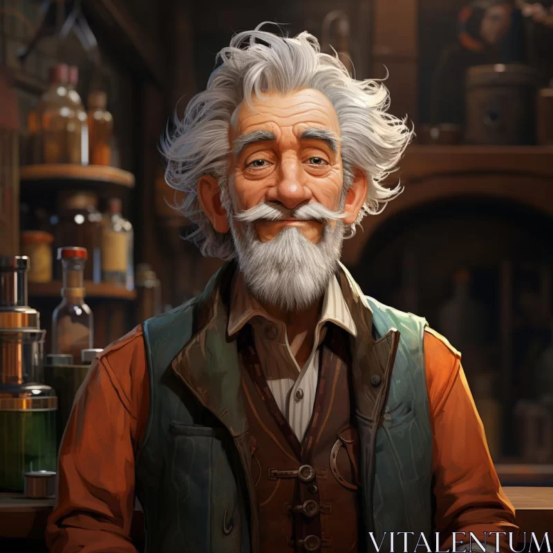 AI ART Charming Old Man in Lab - Enchanting Realms