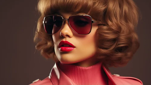 Retro Glamor: Woman in Pink Sunglasses