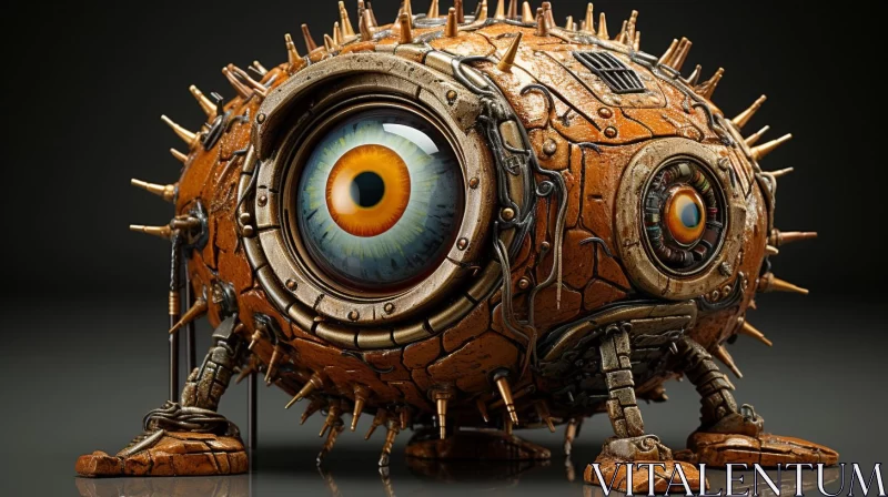 Monstrous Eye in Futuristic Setting AI Image