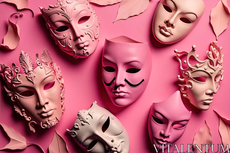 Pink Masks – A Display of Feminine Empowerment AI Image