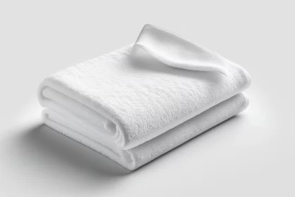 Minimalistic White Towel - A Study in Texture and Simplicity AI Image