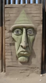 Intricate Sand Face Sculpture: A Fusion of Old and New Art Forms AI Image