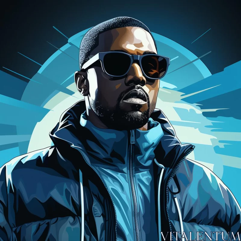 AI ART Kanye West Digital Illustration: A Neo-Pop Artwork