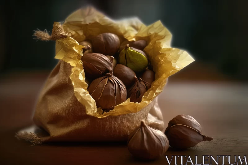 AI ART Chocolate Hazelnuts in Chiaroscuro Light
