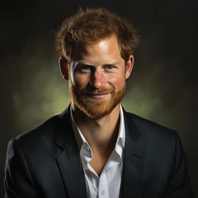 Captivating Portrait of Prince Harry: An Artistic Masterpiece AI Image