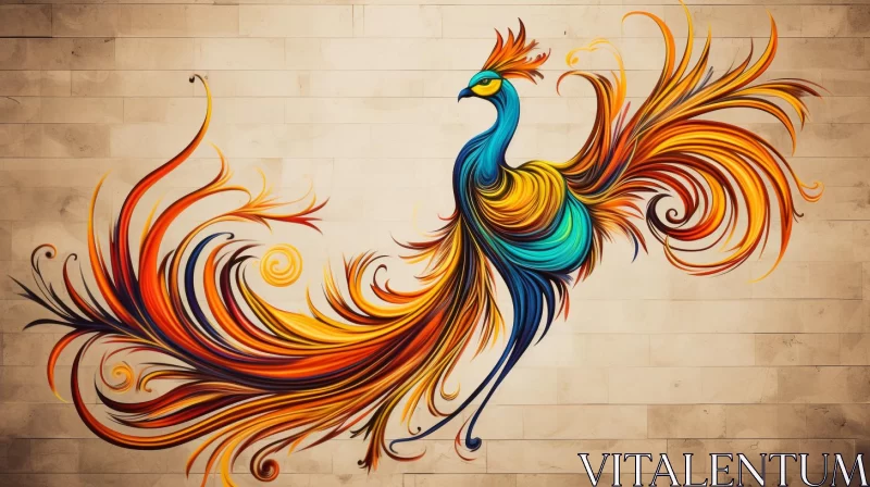 Colorful Peacock: A Masterpiece of Energy-filled Illustrations AI Image