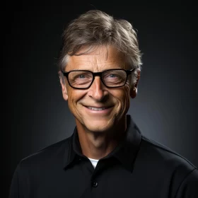 Contemporary Realist Portrait of Bill Gates AI Image
