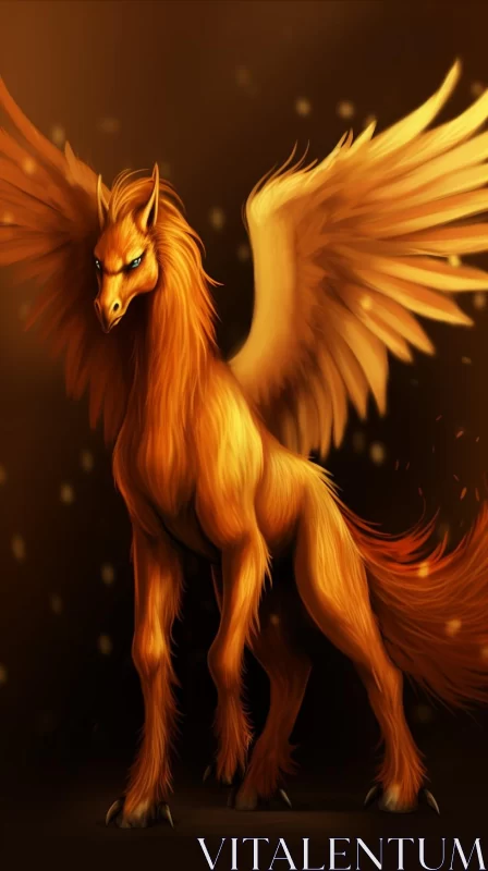 Golden Phantom Horse: Spectacular Furry Art AI Image