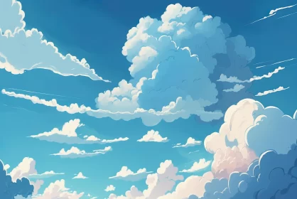 Cloudy Sky: A Detailed Graphic Novel Style Artwork