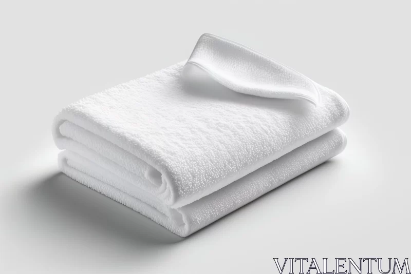 Minimalistic White Towel - A Study in Texture and Simplicity AI Image