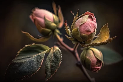 Renaissance Inspired Rose Bud - A Painterly Still Life