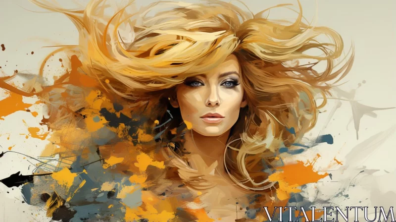 Surrealistic Realism: Woman in Colorful Turbulence AI Image