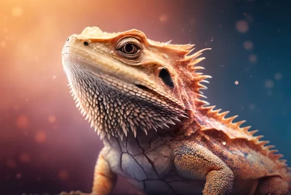 Bearded Lizard Illuminated: A Study in Hyper-Realism AI Image