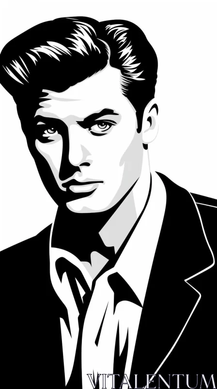 AI ART Retro Hollywood Glamour - Man in Suit