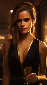 Emma Watson Artwork: A Fusion of Gold and Black