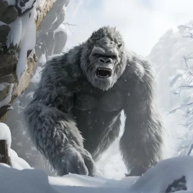 King Kong in Snow: A Photorealistic Representation of Wilderness AI Image
