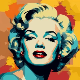 Marilyn Monroe Pop Art Portrait in Bold Colors AI Image