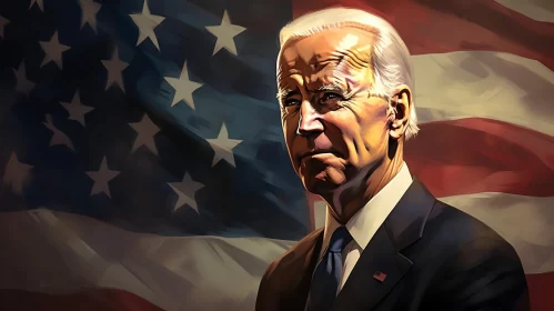President Biden: A Speedpainting Portrait with Algeapunk Influences AI Image