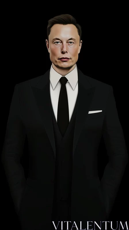 AI ART Elon Musk Portrait in Gothic Illustration Style