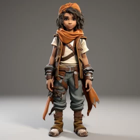 3D Game Character in Anime Style with Medieval Touch