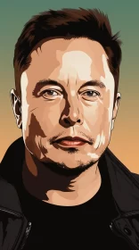 Elon Musk in Neo-Pop Digital Art AI Image