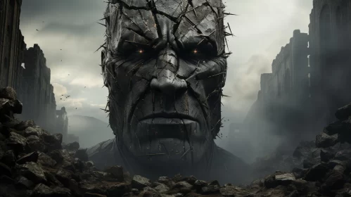 Epic Post-Apocalyptic Imagery: Man, Skull, Monster, and Mummy