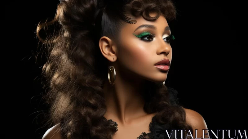 Intricate African Hairstyles and Makeup - A Mix of Masculine and Feminine Elements AI Image