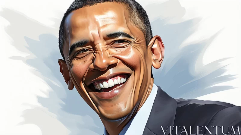 AI ART Joyful Cartoon Caricature of President Barack Obama