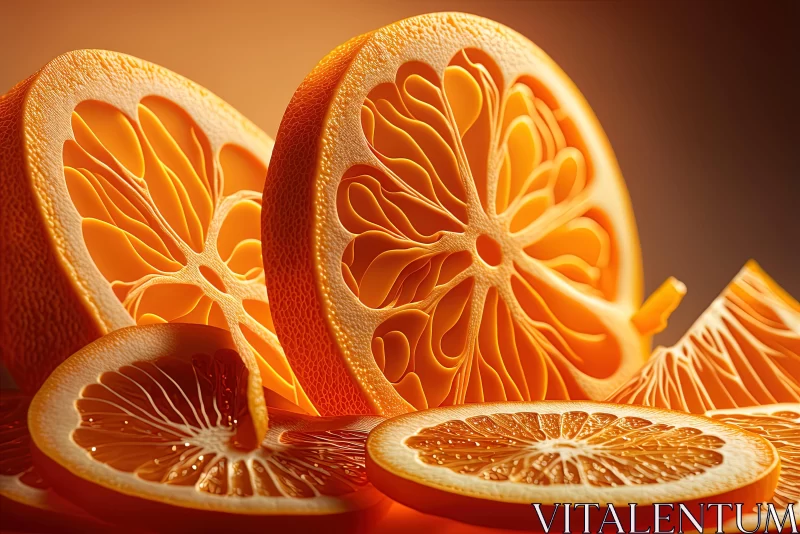 Monochromatic Orange Slices: A Bold and Graceful Composition AI Image