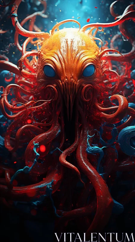 Futuristic Octopus Alien Creature - Surrealistic and Chaotic AI Image