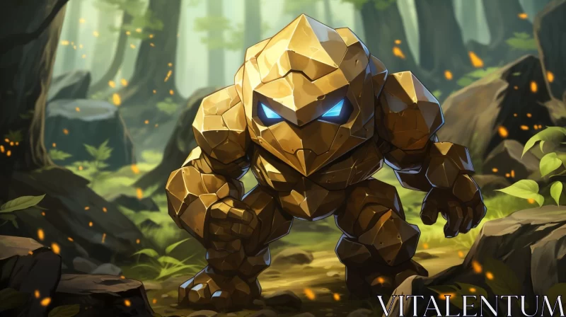 Golden Forest Character: Bronzepunk and Epic Style AI Image