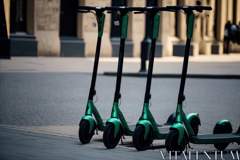 AI ART Green Electric Scooters: A Fusion of Modernity and History