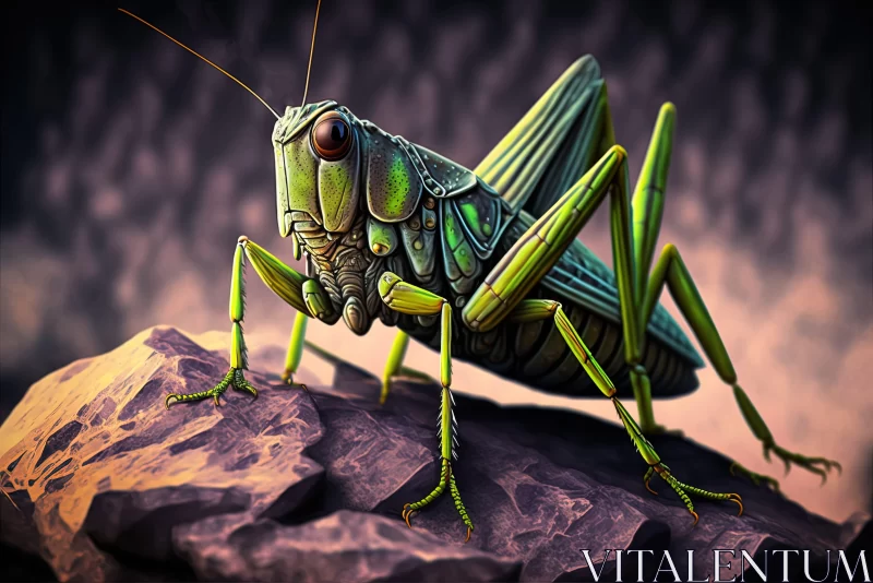 Colorful Realistic Grasshopper Artwork AI Image