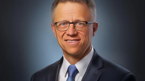 Photorealistic Portrait of Man in Suit with Glasses
